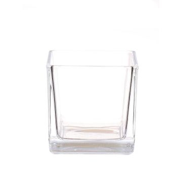 Tealight holder KIM AIR, made of glass, transparent, 3.1"x3.1"x3.1"/8x8x8cm