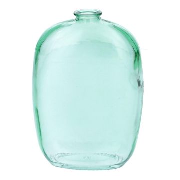 Glass meplat bottle PAISANTO, turquoise-clear, 3.9"x1.8"x5.7"/10x4,5x14,5cm