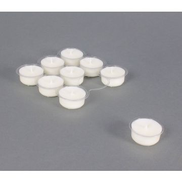 Tealights in pack of 9 MISSI, white, 0.7"/1,8cm, Ø 1.6"/4cm, 5h