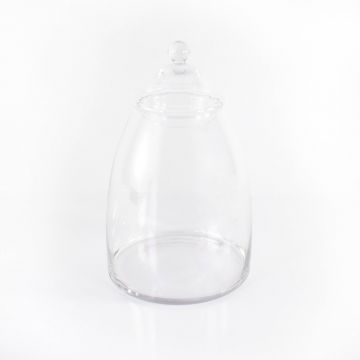 Candy jar / Storage glass jar with lid, MIRA, clear, 15"/38,5cm, Ø 5"/13cm