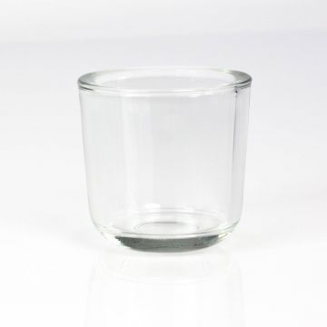 Small tealight glass / candle holder NICK, clear, 3.1"/8cm, Ø3.1“/8cm