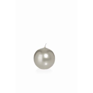 Ball candle ROSELLA, silver, Ø2.4"/6cm, 10h - Made in Germany