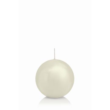 Ball candle MAEVA, ivory, Ø2.8"/7cm, 16h - Made in Germany