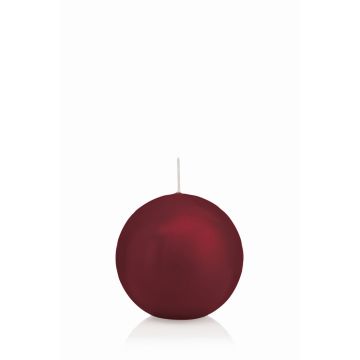 Ball candle MAEVA, bordeaux, Ø2.8"/7cm, 16h - Made in Germany