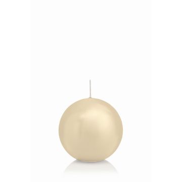 Ball candle MAEVA, cream, Ø2.8"/7cm, 16h - Made in Germany