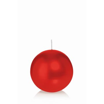 Ball candle MAEVA, red, Ø3.1"/8cm, 25h - Made in Germany