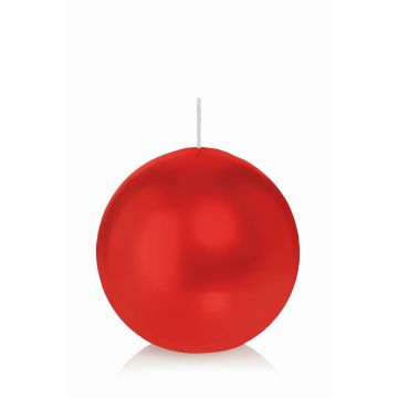 Ball candle MAEVA, red, Ø4"/10cm, 46h - Made in Germany