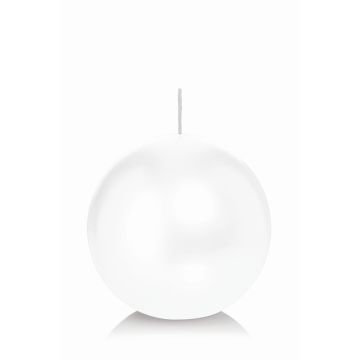 Ball candle MAEVA, white, Ø4"/10cm, 46h - Made in Germany