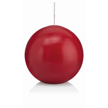 Ball candle MAEVA, dark red, Ø4"/10cm, 46h - Made in Germany