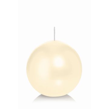 Ball candle MAEVA, cream, Ø4"/10cm, 46h - Made in Germany