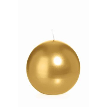 Ball candle ROSELLA, gold, Ø4"/10cm, 46h - Made in Germany