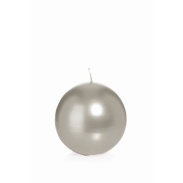 Ball candle ROSELLA, silver, Ø4"/10cm, 46h - Made in Germany