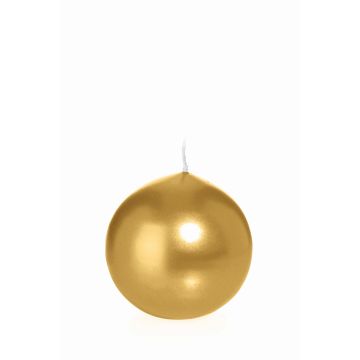 Ball candle ROSELLA, gold, Ø3.1"/8cm, 25h - Made in Germany