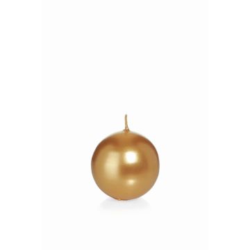 Ball candle ROSELLA, gold, Ø2.8"/7cm, 16h - Made in Germany
