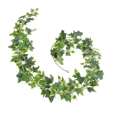 Decorative ivy garland LUKA, green-white, 6ft/180cm