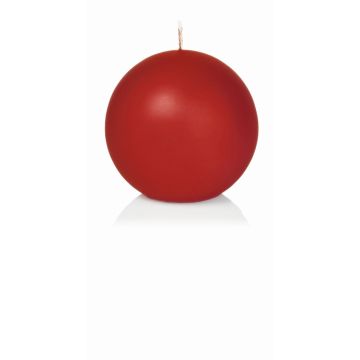 Ball candle MAEVA in cellophane foil, red, Ø2.8"/7cm, 25h - Made in Germany
