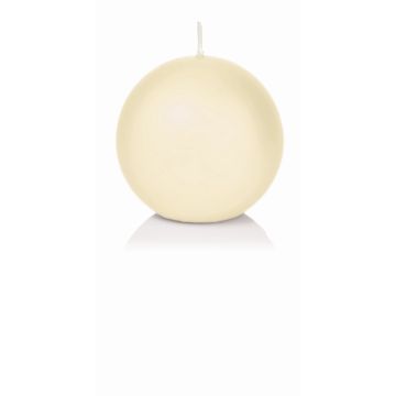Ball candle MAEVA in cellophane foil, ivory, Ø2.8"/7cm, 25h - Made in Germany