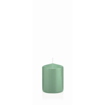Votive candle / pillar candle MAEVA, green, 3.1"/8cm, Ø2.4"/6cm, 29h - Made in Germany