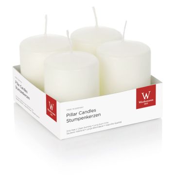 Advent candles JENARO, 4 pieces, ivory, 8cm, Ø6cm, 29h - Made in Germany