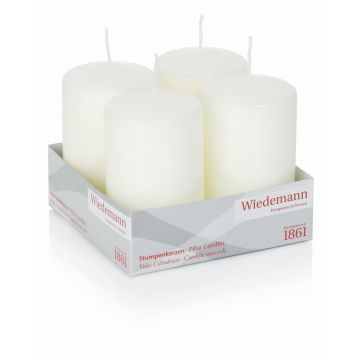 Advent candles JENARO, 4 pieces, ivory, 10cm, Ø6cm, 33h - Made in Germany