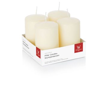 Advent candles JENARO, 4 pieces, biscuit, 10cm, Ø6cm, 33h - Made in Germany