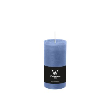 Pillar candle AURORA, grey-blue, 4.7"/12cm, Ø2.3"/5,8cm, 42h - Made in Germany