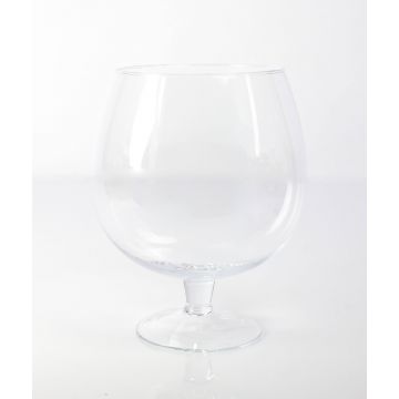 Globe vase / brandy glass LIAM with base, clear, 9.4"/24cm, Ø7.5"/19cm