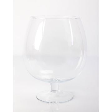 Globe vase / brandy glass LIAM with base, clear, 11.8"/30cm, Ø9.1"/23cm