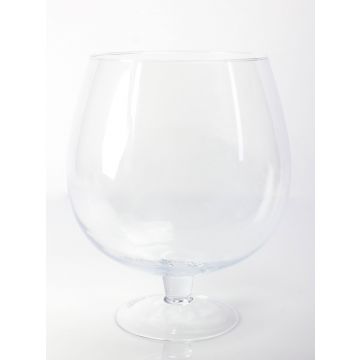 Globe vase / brandy glass LIAM with base, clear, 15"/38cm, Ø11.4"/29cm
