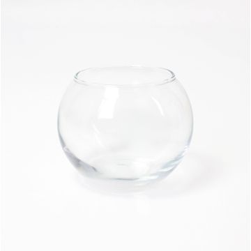 Globe vase - decorative glass TOBI EARTH, clear, 3.1"/8cm, Ø3.7"/9,5cm