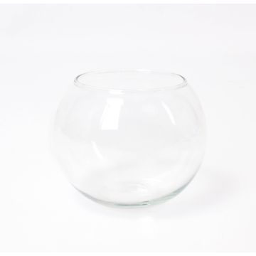 Globe vase - decorative glass TOBI EARTH, clear, 3.9"/10cm, Ø4.5"/11,5cm