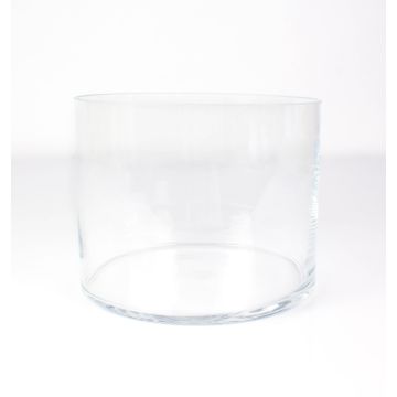 Cylinder vase SANSA EARTH of glass, clear, 5.9"/15cm, Ø7.3"/18,5cm