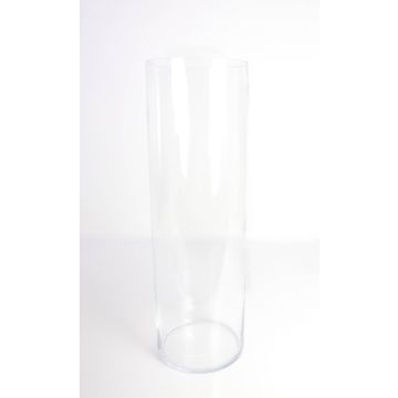 Cylinder vase SANSA EARTH of glass, clear, 23.6"/60cm, Ø7.5"/19cm