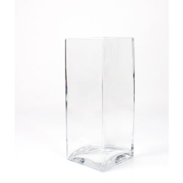 Column vase JACK EARTH of glass, clear, 5.5" x 5.5" x 13.8"/14x14x35cm