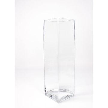 Column vase JACK EARTH of glass, clear, 5.5" x 5.5" x 19.3"/14x14x49cm