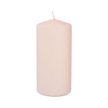 Pillar candle LYCANTHIA, Frosted Pastel, nude, 5.9"/15cm, Ø 2.8"/7cm, 63h