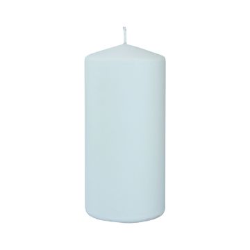 Pillar candle LYCANTHIA, Frosted Pastel, sky blue, 5.9"/15cm, Ø 2.8"/7cm, 63h