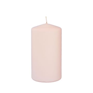 Pillar candle LYCANTHIA, Frosted Pastel, nude, 5"/13cm, Ø 2.8"/7cm, 52h