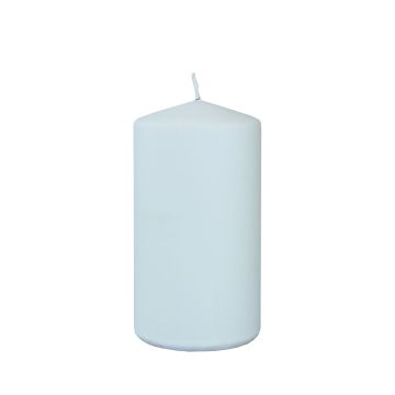 Pillar candle LYCANTHIA, Frosted Pastel, sky blue, 5"/13cm, Ø 2.8"/7cm, 52h
