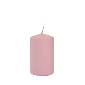 Pillar candle LYCANTHIA, Frosted Pastel, antique pink, 3.9"/10cm, Ø 2.4"/6cm, 33h