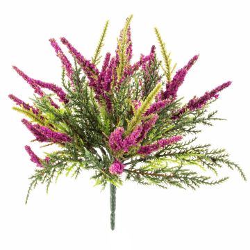 Plastic heather flower ALMINA on spike, pink, 8"/20cm, Ø 0.2"/0,5cm
