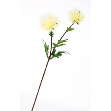 Textile flower chrysanthemum ESTELLE, cream, 28"/70cm, Ø 3.1"-4"/8-10cm