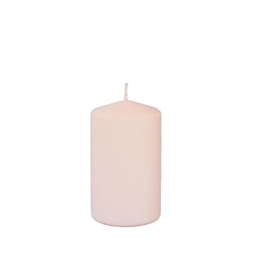 Pillar candle LYCANTHIA, Frosted Pastel, nude, 10cm, Ø6cm, 33h