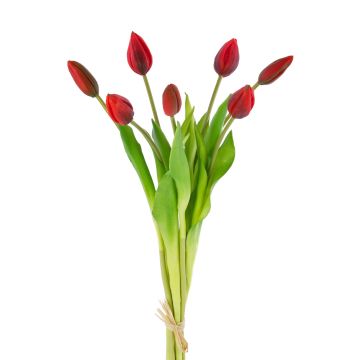Artificial bouquet of tulips LONA, red, 18"/45cm, Ø 8"/20cm