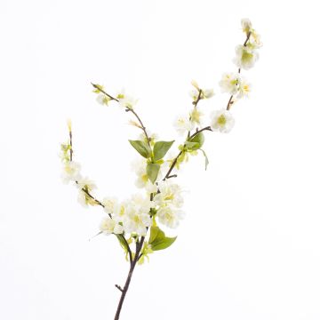 Decorative cherry blossom branch VALESKA, flowering, white, 33"/85cm