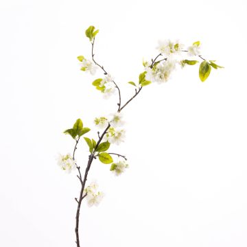 Decorative cherry blossom branch VALESKA, flowering, white, 3ft/105cm