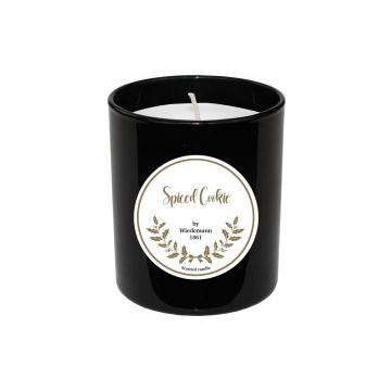 Scented candle MELIDA in a glass, Spiced cookie, black and white, 3.7"/9,3cm, Ø 3.1"/7,9cm, 35h