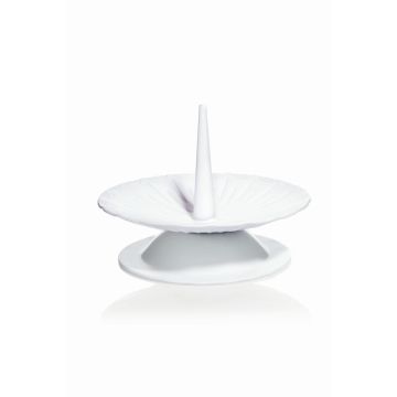 Metal candle holder TITO with spike, for candles Ø2"-2.4"/5-6cm, white, 1.2"/3cm, Ø4"/10cm
