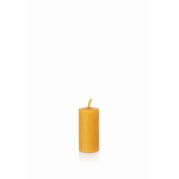 Beeswax candle BABETTE, natural-yellow, 3.1"/8cm, Ø1.6"/4cm, 16h - Made in Germany