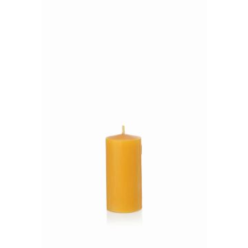 Beeswax candle BABETTE, natural-yellow, 4"/10cm, Ø2"/5cm, 30h - Made in Germany